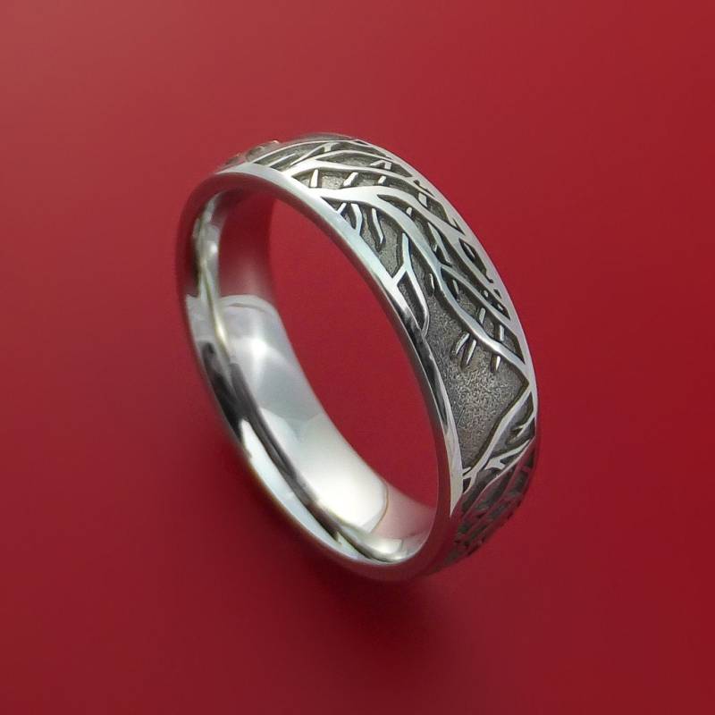 Kobalt-Chrom-Ring Mit Baumzweigmuster von StonebrookJewelry