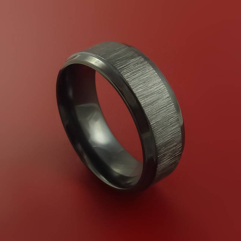 Schwarzer Zirkonium Ring Im Traditionellen Stil Band Zu Jeder Größe Und Finish 3-22 von StonebrookJewelry