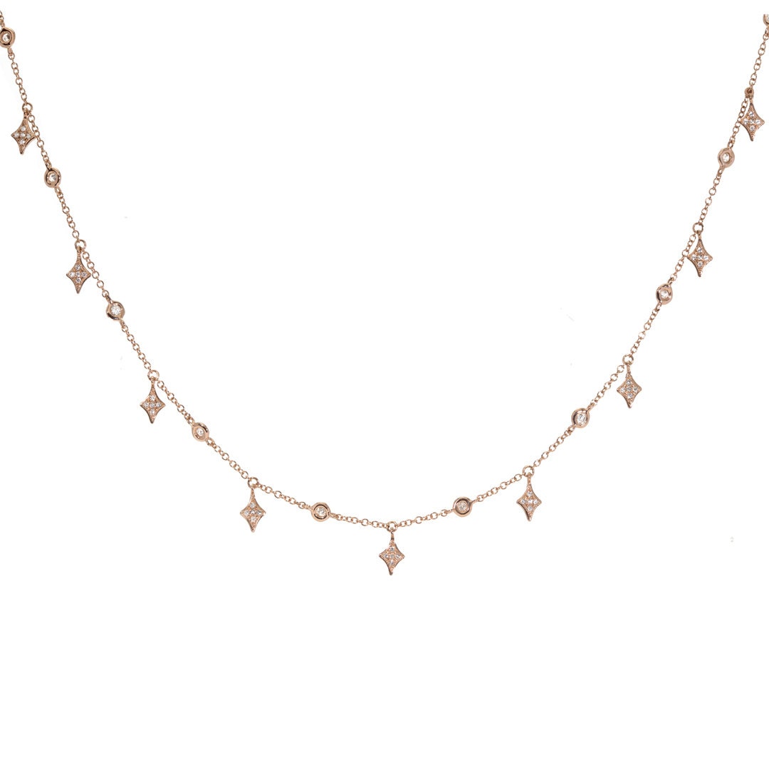 Dieses Wunderschöne 14K Gold Diamant Starburst Halsband von StonedLovebySuzy
