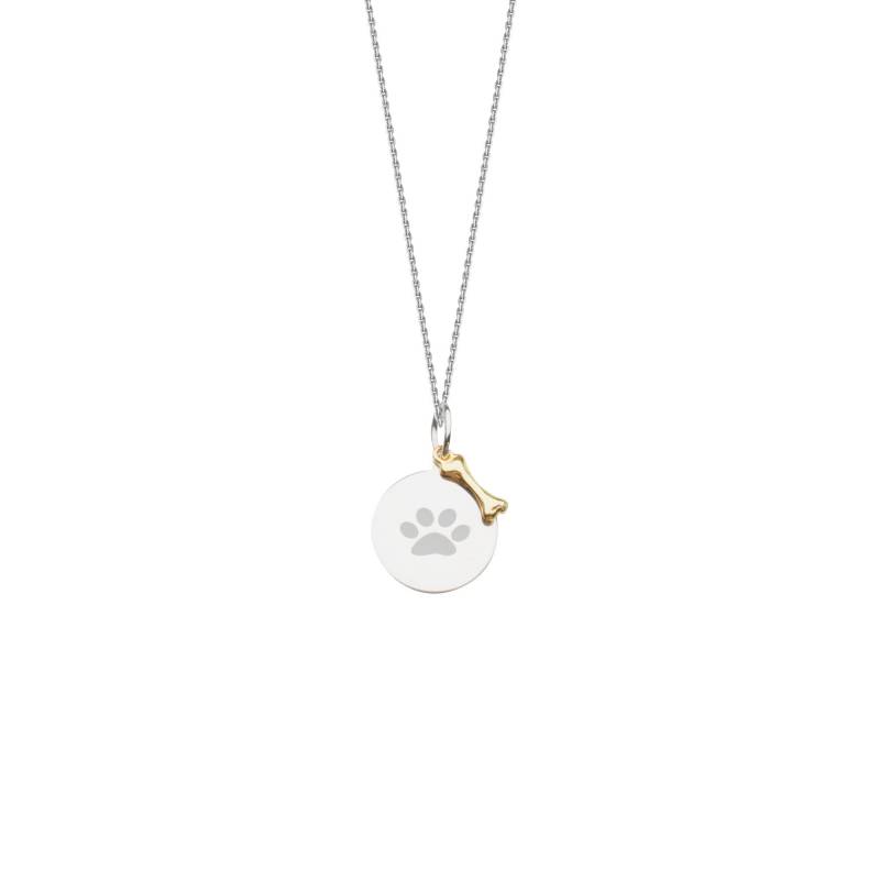 sterling Silber Pfote Print Scheibe Und 14K Gold Hundeknochen Anhänger Halskettejahrestag Geschenkgeburtstagsgeschenkhundeliebhaberinternationaler sterling Silber Pfote Print Scheibe Und 14K Gold Hundeknochen Anhänger Halskettejahrestag Geschenkgeburtstagsgeschenkhundeliebhaberinternationaler von StonedLovebySuzy