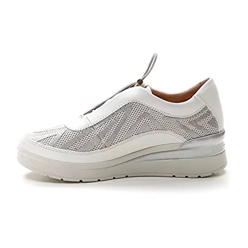 Sneakers mit elastischen Schnürsenkeln und 3 cm Keilabsatz - 218972, grau, 36 EU von Stonefly