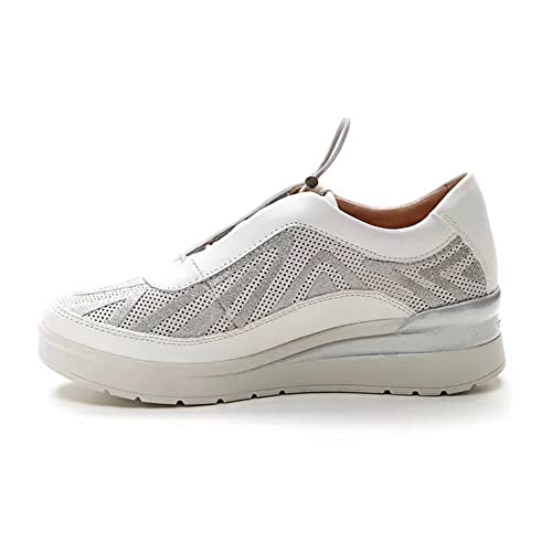 Sneakers mit elastischen Schnürsenkeln und 3 cm Keilabsatz - 218972, grau, 37 EU von Stonefly