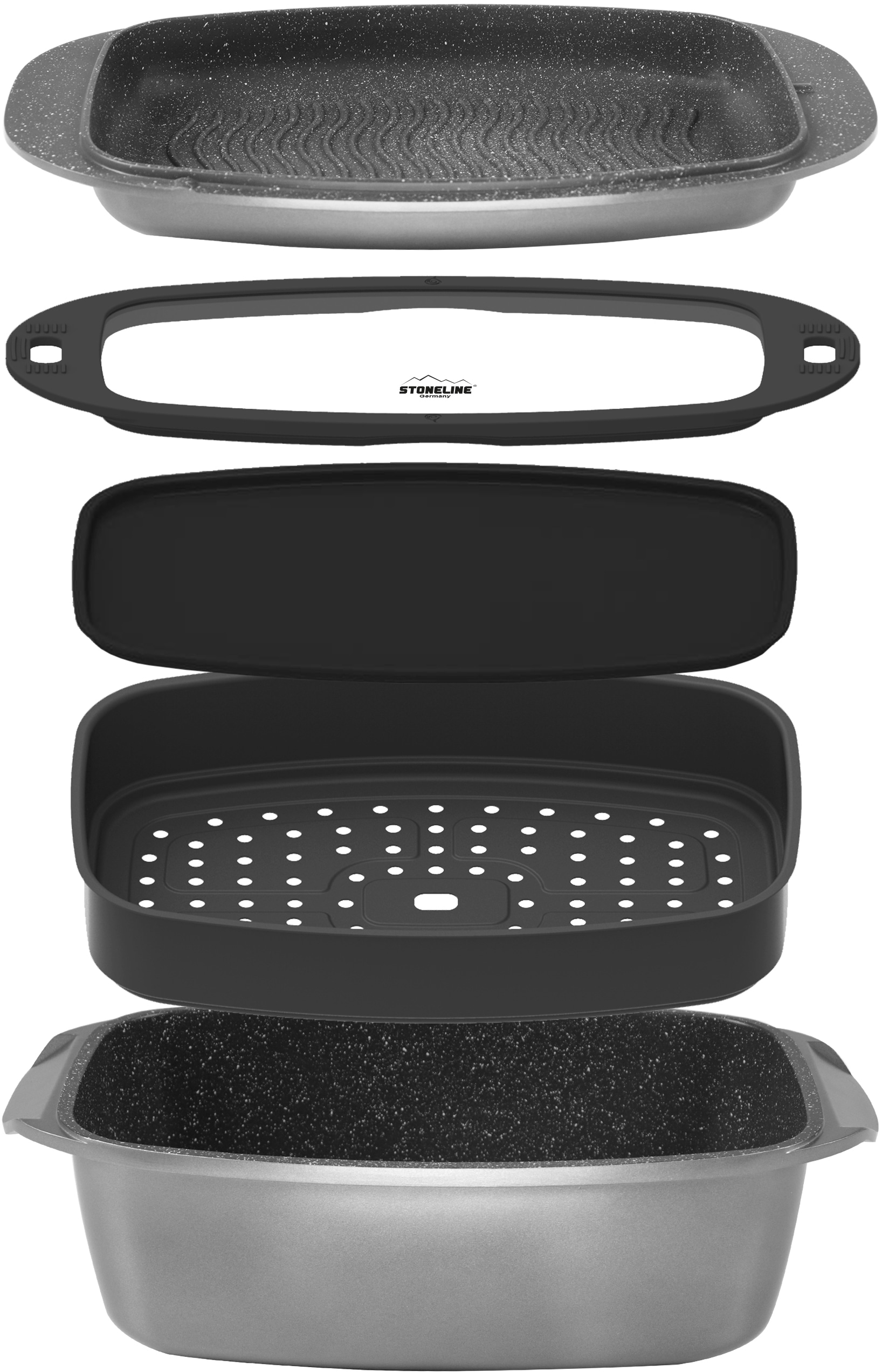 STONELINE Bräter "Stoneline" 5 Stk. tlg. Aluminiumguss von Stoneline