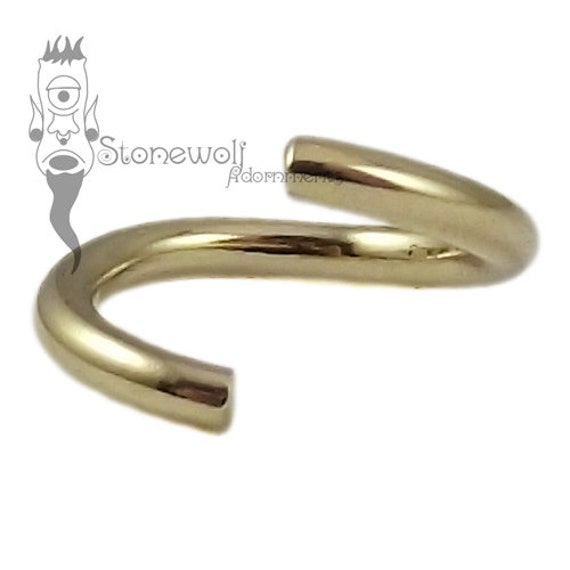 18K Gelbgold Herz Naht Ring Mit Dunkelblauem Jadeit 1.2mm X 8mm 16G Segment Septum Nasen Helix Daith Tragus Piercing Versandfertig von StonewolfAdornments