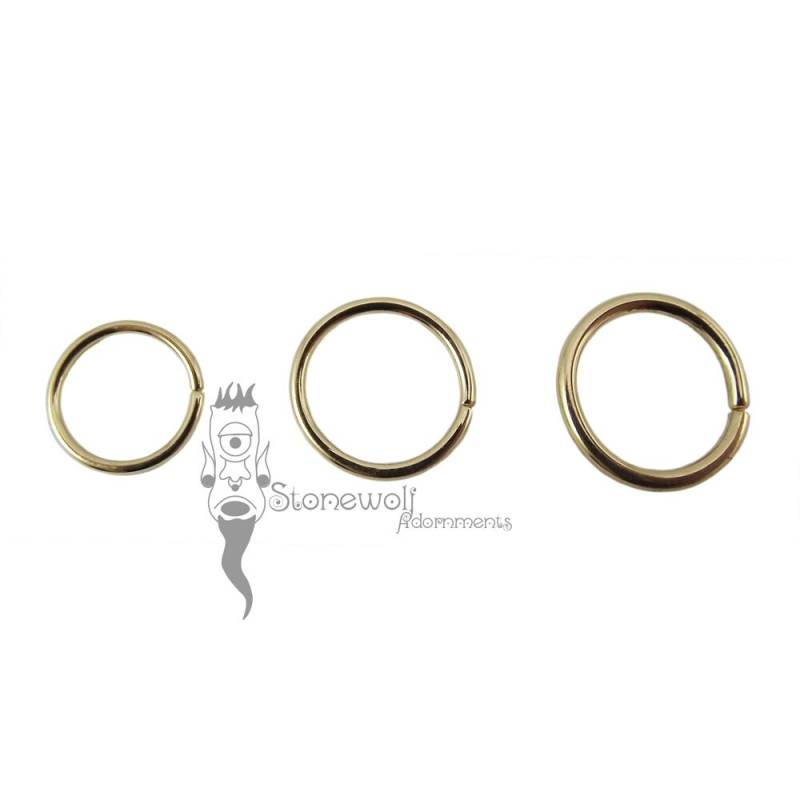 Auf Bestellung 18 K Solid Yellow Gold 1mm Naht Ring 18G Segment Septum Nase Knorpel Lip Helix Daith Tragus Piercing von StonewolfAdornments