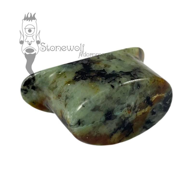 Zoisit Stein Oval Labret Plug Für Stretched Lip Piercings Handgefertigt in Uk von StonewolfAdornments