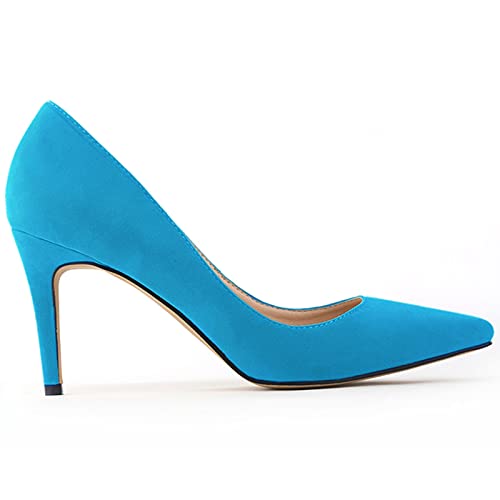 8Cm / 3.15IN Damenmode Pointed Toe High Heels Pumps Sexy Slip on Stiletto Partyschuhe Damen Damen High Stiletto Heels Pointy Pumps Arbeit Smart Party Court Schuhe,Sky Blue,7.5 von Stool