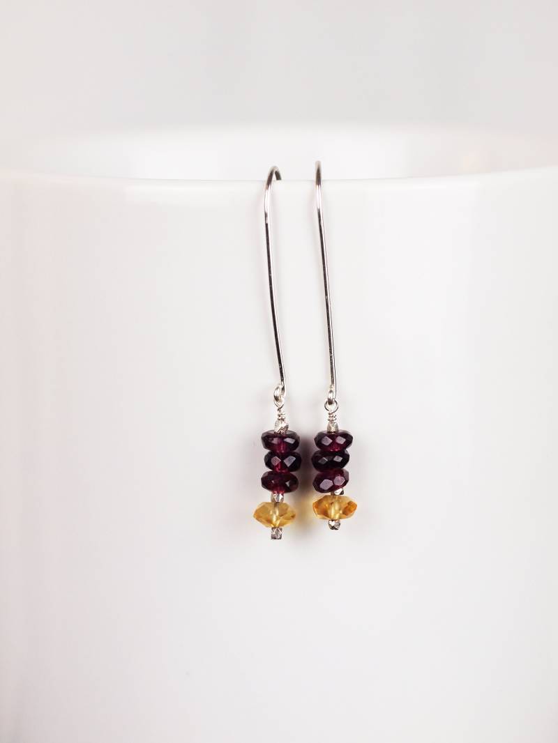 Granat Und Citrin Sterling Silber Ohrringe Granat Und Citrin Sterling Silber Ohrringe von StoopSaleDesigns