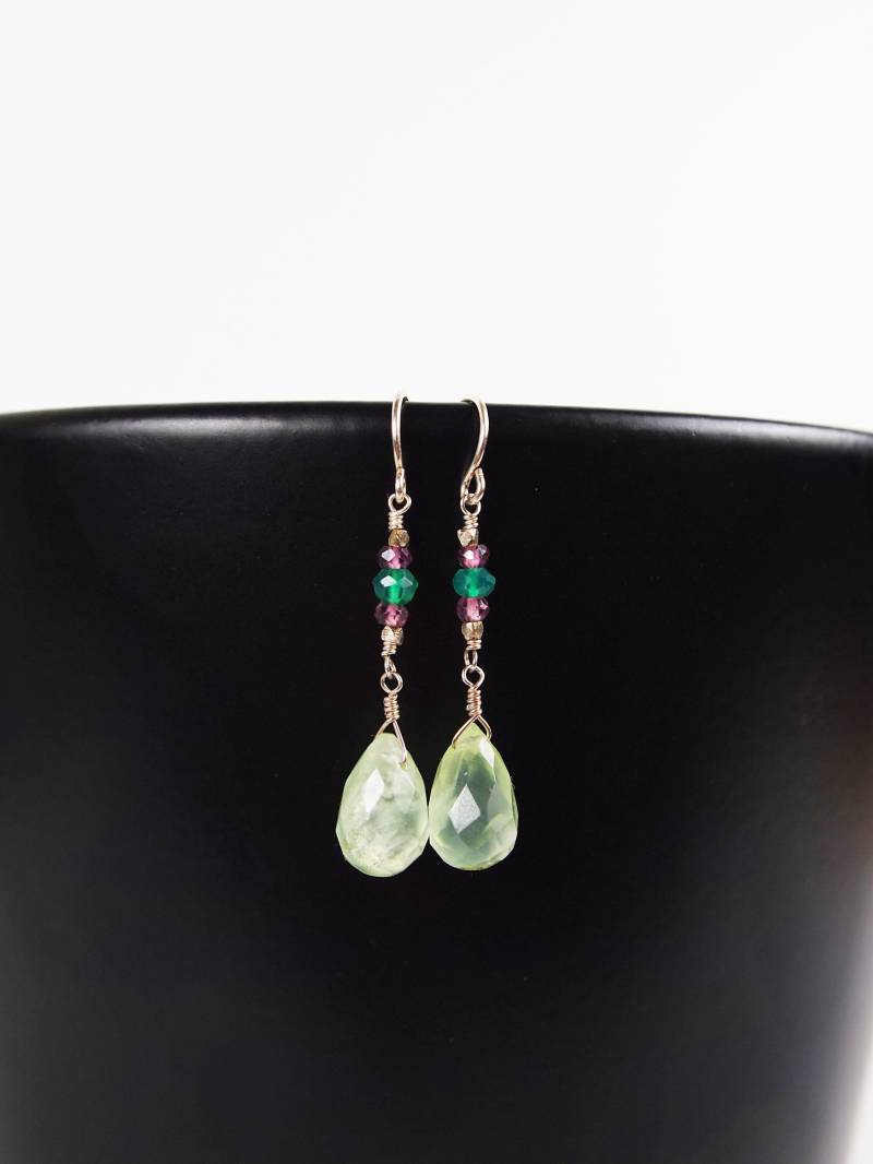 Prehnit, Rhodolith Granat Und Grünen Achatohrringe Prehnit, Rhodolith Granat Und Grünen Achatohrringe von StoopSaleDesigns