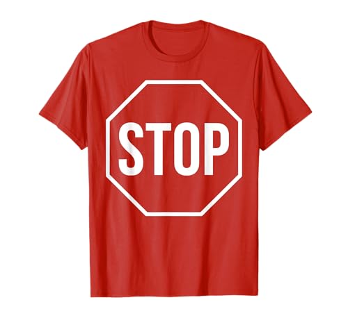 Stoppschild Shirt Erwachsene Kinder Stop Sign Kostüm T-Shirt von Stop Sign Costume Shirts