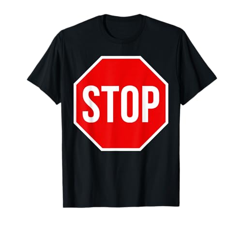 Stoppschild Shirt Erwachsene Männer Frauen Kinder Stop Schild Kostüm T-Shirt von Stop Sign Costume Shirts