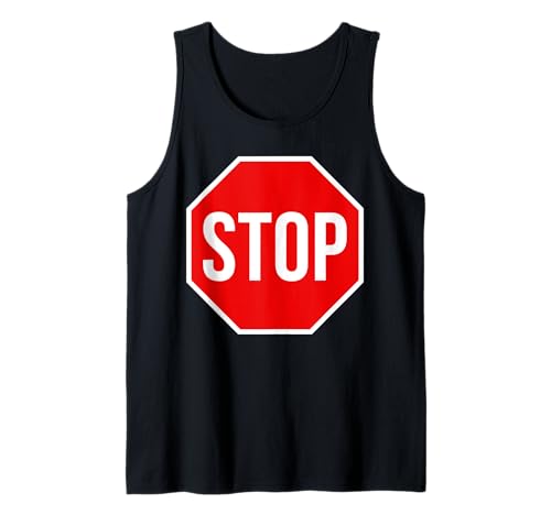 Stoppschild Shirt Erwachsene Kinder Stop Sign Kostüm Tank Top von Stop Sign Costume Shirts