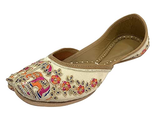 Stop n Style Damen Punjabi Jutti für Braut Mojari Traditionelle indische Juti handgefertigte Designer-Schuhe, Mehrfarbig/Meereswellen (Ocean Tides), 37 EU von Stop n Style