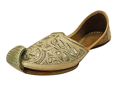Stop n Style Punjabi Creme Gold Jutti für Herren Khussa Schuhe formelle Mojari Pakistani Handmade, cremefarben/goldfarben, 45 EU Stop n Style Punjabi Creme Gold Jutti für Herren Khussa Schuhe formelle Mojari Pakistani Handmade, cremefarben/goldfarben, 45 EU von Stop n Style