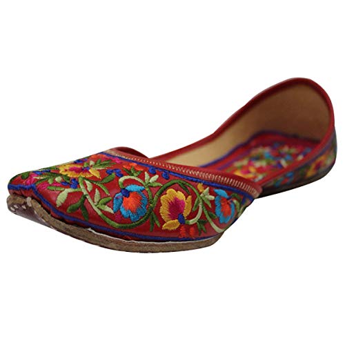 Stop n Style Punjabi Jutti Mojari Schuhe Rajasthani Khussa Online, Rot/Ausflug, einfarbig (Getaway Solids), 41 EU von Stop n Style