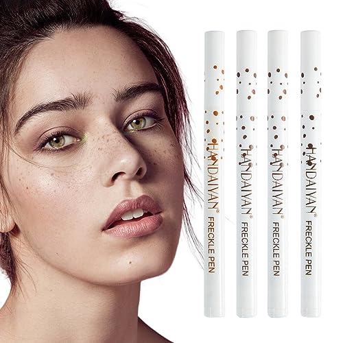 Sommersprossen Make Up Stift | 4/8-teiliges Freckles Pen | 4 Farben wasserfester, langlebiger Makeup Sommersprossen Stift Tönung | Liquid Freckles Pens Stempel Werkzeuge für Sonnenverwöhntes Make-Up von Storaffy