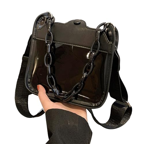 2023 Fashion Handtaschen Umhängetaschen Für Teen Girl Lady Geldbörse Crossbody Tasche VERSATILE Kettenbeutel Transparent Jelly Bag Weiche Und Langlebige PVC von Storage Bag