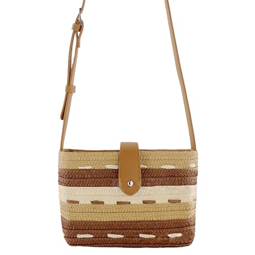 2023 Mode Stroh Weave Color Umhängetasche Vielseitige Crossbody Tasche Freizeit Strandtaschen Für Frauen Mädchen Gewebte Taschen Holiday Beach von Storage Bag