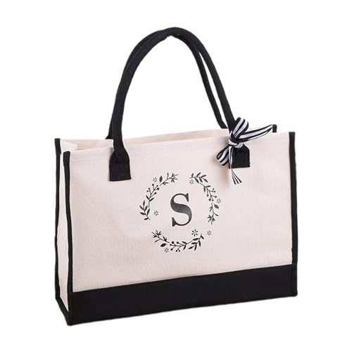 2023 Neue Einkaufstasche Initial Canvas Shopper Bag Mode Handtasche Vielseitige Faltbare Schulter Für Frauen Girl Tote von Storage Bag