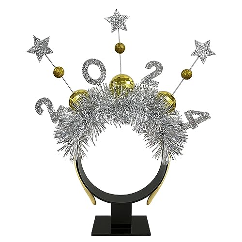 2024 Silvester Party Stirnband Für Erwachsene Kinderblätter Headhoop Weihnachtsfeier Kopfschmuck Neujahr Feste Dekoration Haarzubehör Accessoire von Storage Bag