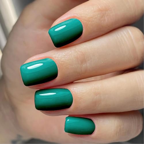 24 Stücke Quadratische Glänzende Fingernägel Falsche Nägel Für Frauen Volle Abdeckungen Auf Nägel Kleben Auf Leicht Zu Auftragen Glänzende Fingernägel von Storage Bag