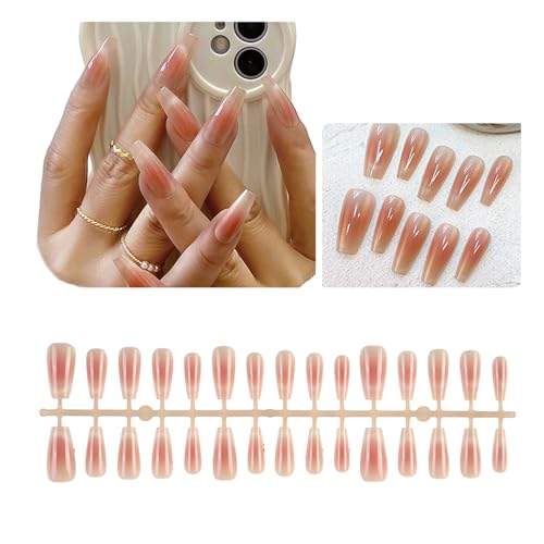 30pcs Presse Auf Nägeln Sarge Französische Gefälschte Nägel Gradient Acryl Glänzend Falsch Für Frauen Mädchen Französische Gefälschte Hochzeit von Storage Bag
