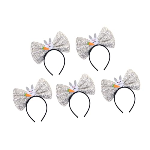 5pcs Big Bowknot Stirnbänder Pailletten Stirnbänder Leichte Gewicht Bequeme Kleidung Für Erwachsene Und Kinder Weihnachtsgeburtstag Party Party Cosplay Accessoires von Storage Bag
