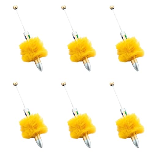 6pcs Peradable Kugelschreiberstift Multicolor Kugelschreiber Plüschkugel Retractable Multicoloror Studenten von Storage Bag