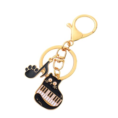 Autoschlüsselketten Schöne Musik Katzen Keychain Music Notiz Keyring Bag Charme Handtasche Charme Katzen Klavier Schlüsselinhaber Origination Schlüsselbeutel Note Auto Keyring Hänge Ornamente von Storage Bag