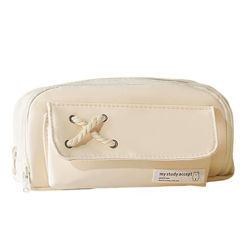 Bleistiftkoffer Mit Großer Kapazität Schreibwarenbeutel Bleistiftbeutel Leinwand Make Up Schreibweise Für Studenten Mädchen Leinwand Stiftkoffer Ästhetischer Make Up Beutel Kosmetik Kosmetik von Storage Bag