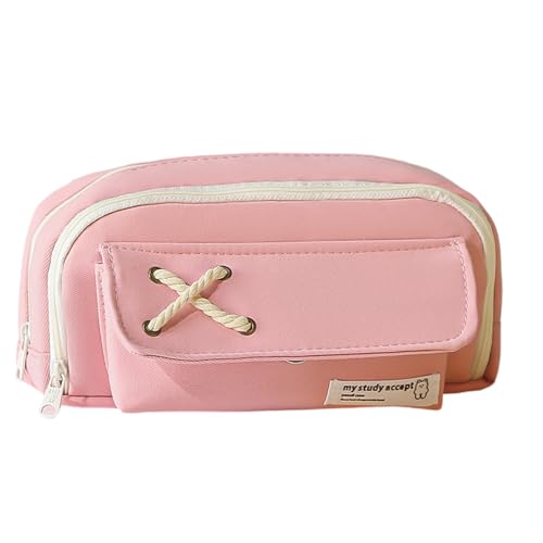 Bleistiftkoffer Mit Großer Kapazität Schreibwarenbeutel Bleistiftbeutel Leinwand Make Up Schreibweise Für Studenten Mädchen Leinwand Stiftkoffer Ästhetischer Make Up Beutel Kosmetik Kosmetik von Storage Bag