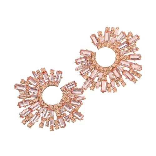 Bunte Sonnenblumenform Ohrringe Große Funkelnde Ohrringe Eleganter Kristallschmuck Für Frauen Strauchsteine Schmuck Stilvolle Ohrbedeckung Ornament von Storage Bag