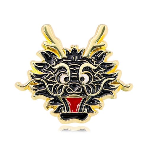 Chinesische Zodiacs Form Brosche Dragon Lapel Pins Schmuck Für Frauen Themenhaft Stilvoller Accessoire Neuheit Brosche von Storage Bag