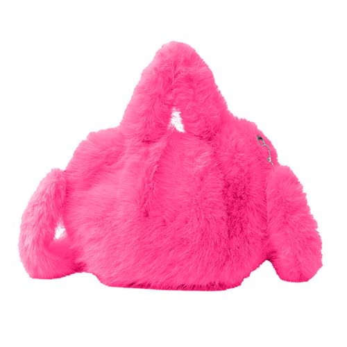 Damen Winter Fuzzy Umhängetasche Kunstpelze Plüsch Crossbody Body Color Color Runde Handtasche Geldbörse Zum Einkaufen Lässig Retro Styles Handtasche von Storage Bag