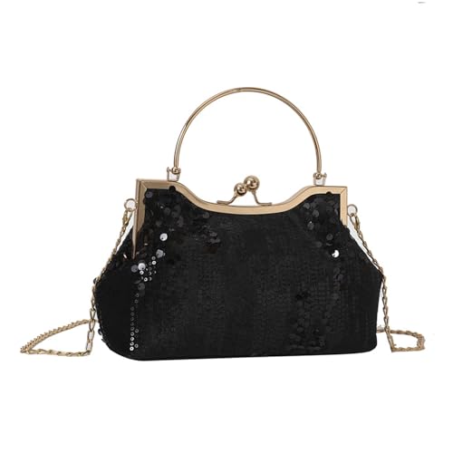Einfache Kupplungsversuche Funkelnde Pailletten Handtasche Mode Abend Clutch Bag Party Handtasche Crossbody Kette Schulter Fashion Crossbody Women Tasche Party Accessoire Kleine Tasche Schulter von Storage Bag
