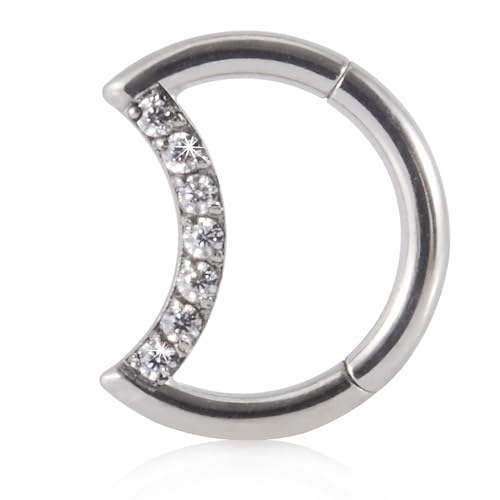 Storage Bag Einzigartige Mondformierte Nasenringe Funkelnde Ohrringe Für Daith Rook Und Tragus Piercings Frauen Ohrennasenschmuck Schmuck Stilvoller Diamant Eingeliefert Ohrring Juwely Charme von Storage Bag