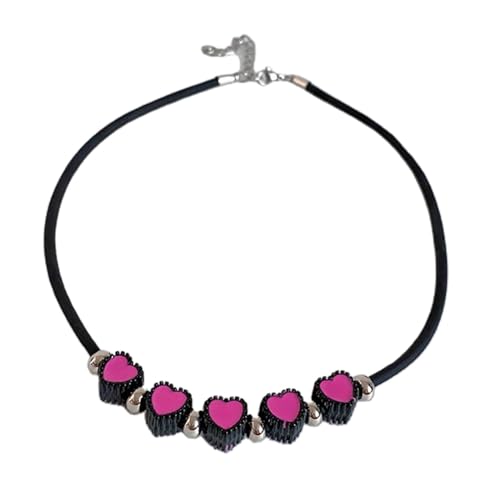 Einzigartige Schwarze Seil Halskette Herz Anhänger Schlangeblatt Kette Süßes Und Kühles Halshöhe Exquisites Herz Charme Schmuck Hochzeit Statement Halskette Schmuck von Storage Bag