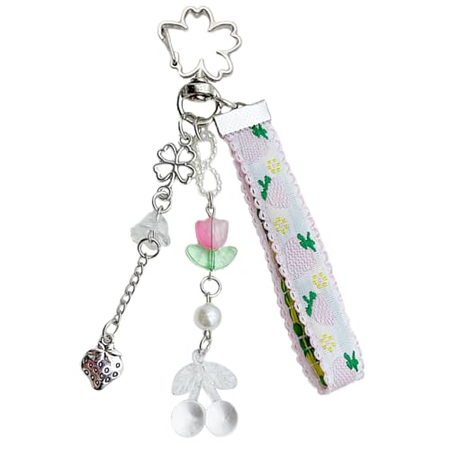 Erdbeerband Blütenschlüsselbund Elegant Keyring Anhänger Stilvolle Geldbörse Und Rucksack Charme Einzigartiger Bag Accessoire Frauen Schlüsselbund von Storage Bag