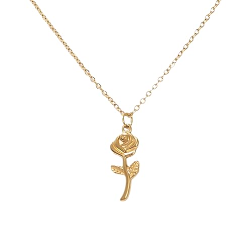 Exquisite Rose Charme Halskette Romantics Anhänger Halsketten Für Frauen Mädchen Mode Schmuck Hochzeit Valentinstag Anhänger Halskette Silber Silber von Storage Bag