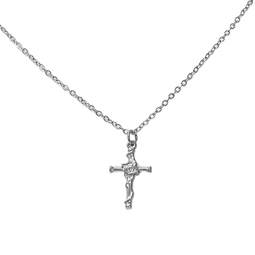 Exquisite Rose Charme Halskette Romantics Anhänger Halsketten Für Frauen Mädchen Mode Schmuck Hochzeit Valentinstag Anhänger Halskette Silber Silber von Storage Bag