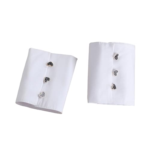 Falsche Spitzenkrempeln Ärmel Abtrennbare Winterpullover Dekorative Ärmeln Spitze Rand Perlen Knöpfe Handgelenk Manschetten Manschetten Für Frauen Handgelenk Stoff Weiße Kinder von Storage Bag