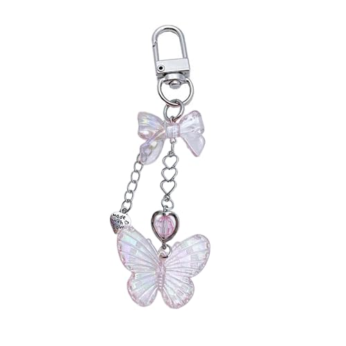 Fashion Heart Butterfly Bowknot Telefon Charme Straps Autoschlüssel Hängen Anhänger Bag Dekoration Lanyard Geldbeutel Zubehör Telefon Keychain Gurt Für Schlüssel Cartoon Charm Chain Bowknot von Storage Bag