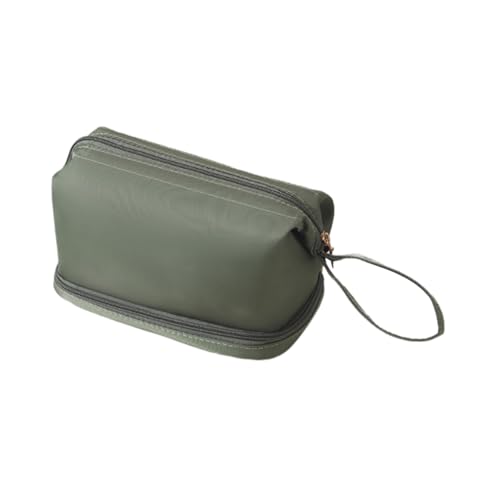 Feste Farbkosmetikbeutel Doppelschicht Make Up Beutel Große Kapazität Toilettenkosmetikorganisatoren Für Frauen Und Mann Doppelschicht Toilettenreihe Make Up Aufbewahrung Tragbar von Storage Bag