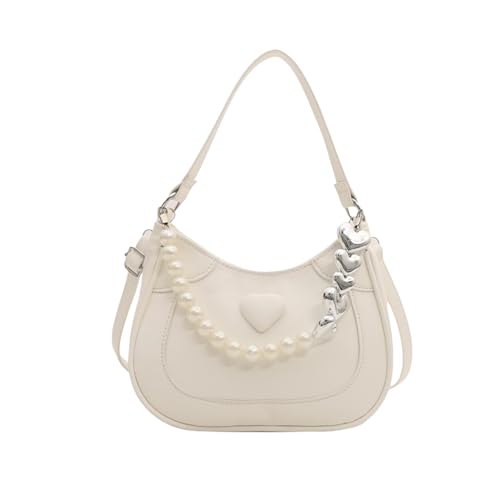 Frauen Bag Korean Umhängetasche PU Leder Crossbody Messenger Einkaufs Perlen Handtasche Mode Achsel Frauen Koreanische Stil Schulter Mode Crossbody Pearls Unterarm von Storage Bag