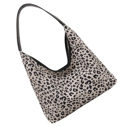 Frauen Bag Leoparden Druck Achselbeutel Winter Handtasche All Matching Schulter Mädchen Großkapazität Einkaufsbücher Frauen Leoparden Drucken Achterpit Handtasche Große Kapazität Schulter von Storage Bag