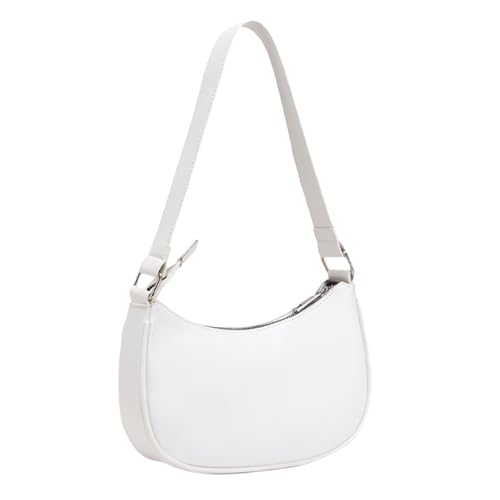 Frauen Dumplings Bag Festkolor Umhängetasche Top PU Leder Achselhilfe Handtasche Unterarm Pendeln Sie Fest von Storage Bag