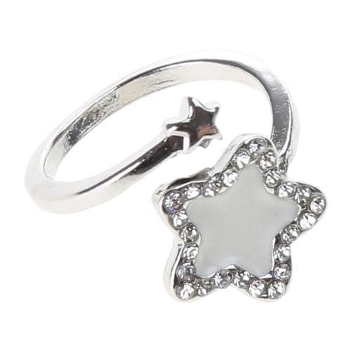 Fünf Punkte Stars Offene Fingerringe Einfache Stapelbare Ringe Fashion Versprechen Punkschmuck Geschenk Für Frauen Mädchen Verstellbarer Finger Einzigartiger Design Schmuck Schmuck von Storage Bag