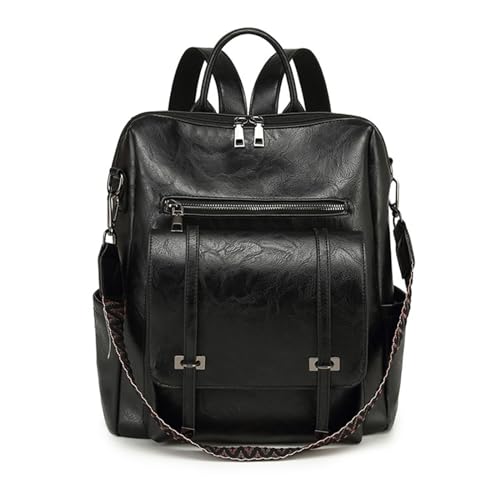 Storage Bag Funktionelle Frauen Umhängetasche Vintage Rucksack Praktische PU Leder Handtasche Für Verschiedene Tägliche Gebrauchs Reise Rucksack von Storage Bag