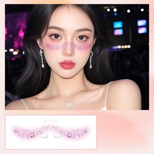 Gesicht Make Up Patches Musik Notiz Gesicht Tätowierter Aufkleber Temporär Tätowierter Wasserdichte Aufkleber Für Halloween Temporary von Storage Bag
