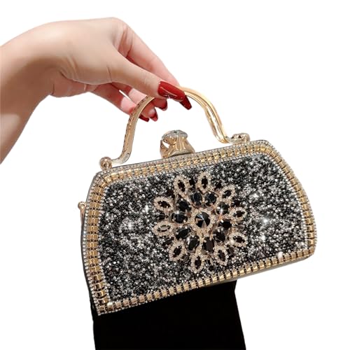 Glitzer Lady Geldbeutel Hochzeitskupplung Handtasche Für Frauen Mädchen Umhängetasche Glänzender Strassbeutel Mit Kettenabend von Storage Bag